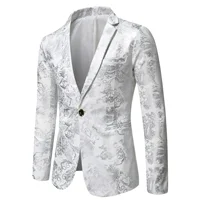 Mens Blazer Jacket Fashion Business Handsome British Style Casual Slim-fit Print Wedding Work Hot Chick At The Bar  Blazers 1