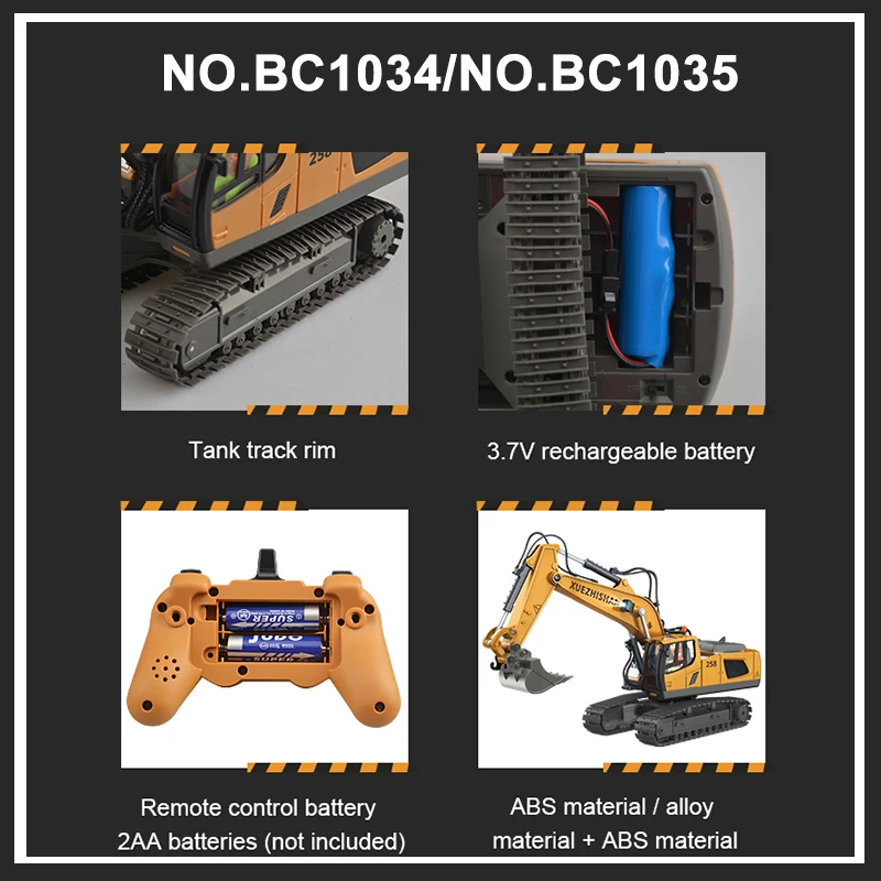 2.4Ghz Rc Excavator Toy Engineering Car Alloy and Plastic Remote Control Digger Mixing Crane Forklift Truck For Children's Gift rc cars,rc trucks,rc construction toy