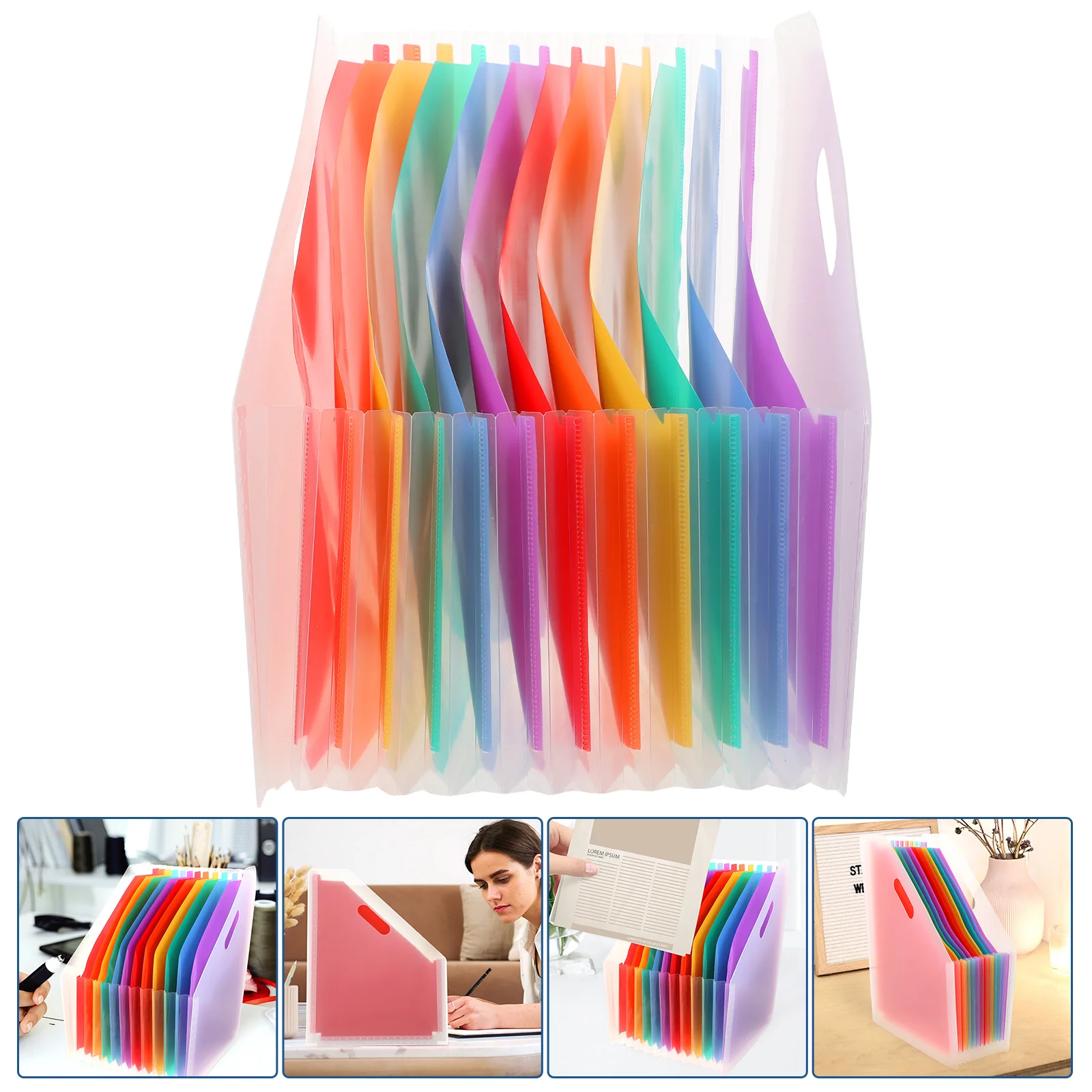 

A4 Accordian Expanding File Pockets Rainbow Organ Storage Expander File Folder Storage For Office Expanding School Clip