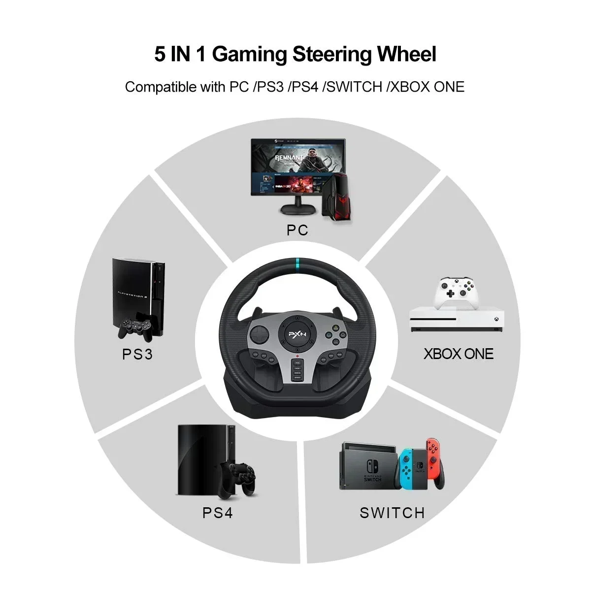 닌텐도 스위치용 심레이싱 게임 휠, Pxn V9, Ps3, Ps4, Xbox One, PC, 윈도우, Xbox 시리즈 S, X 270 °, 900