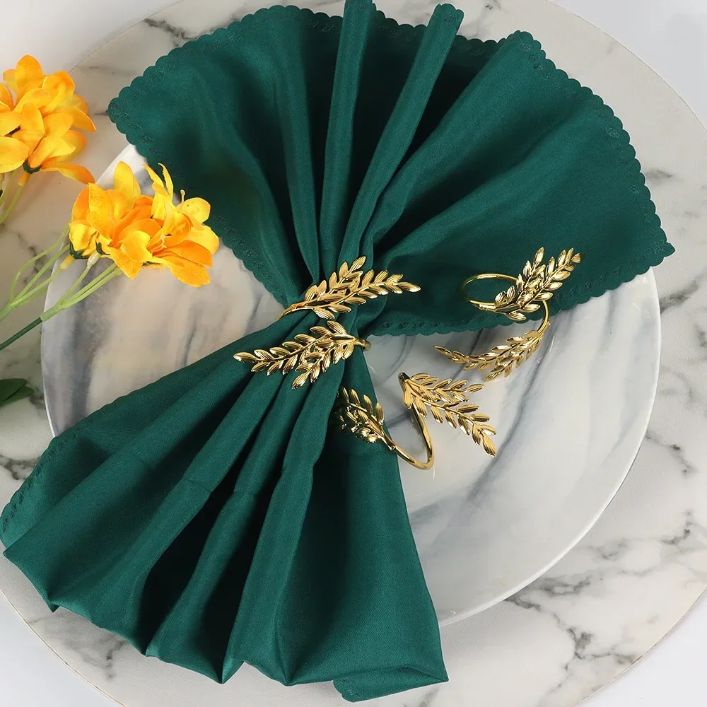 1/6/12Pcs Gold Leaf Napkin Rings Fall Napkin Holder for Christmas Thanksgiving Wedding Dinnig Table Decoration