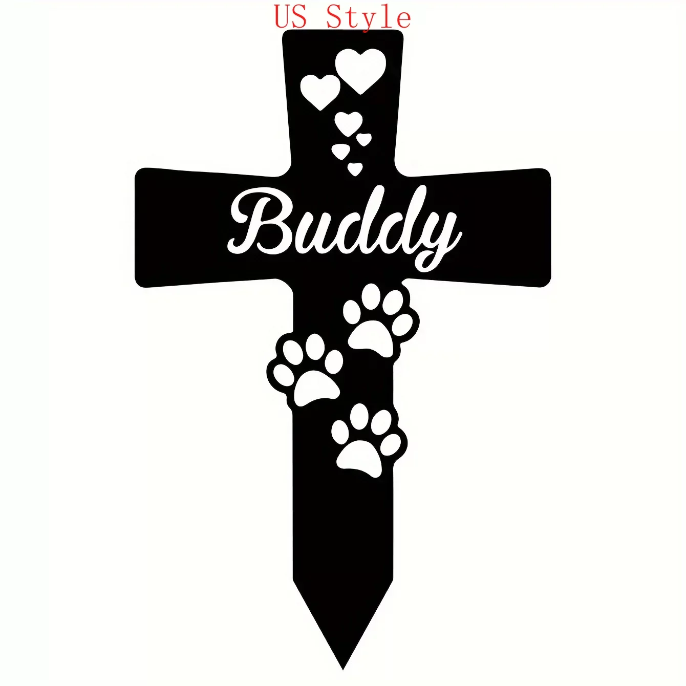 

1pc Metal Pet Memorial Stake Pet Memorial Posts, Dog Paw Cemetery Garden Decoration Posts, Waterproof Garden Grave Ornaments Gar
