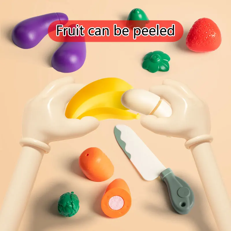 Simulation Peeled Fruit Vegetable Kitchen Toys Children Cutting Food Pretend To Play Games Set Educational Toys Gift For Girls