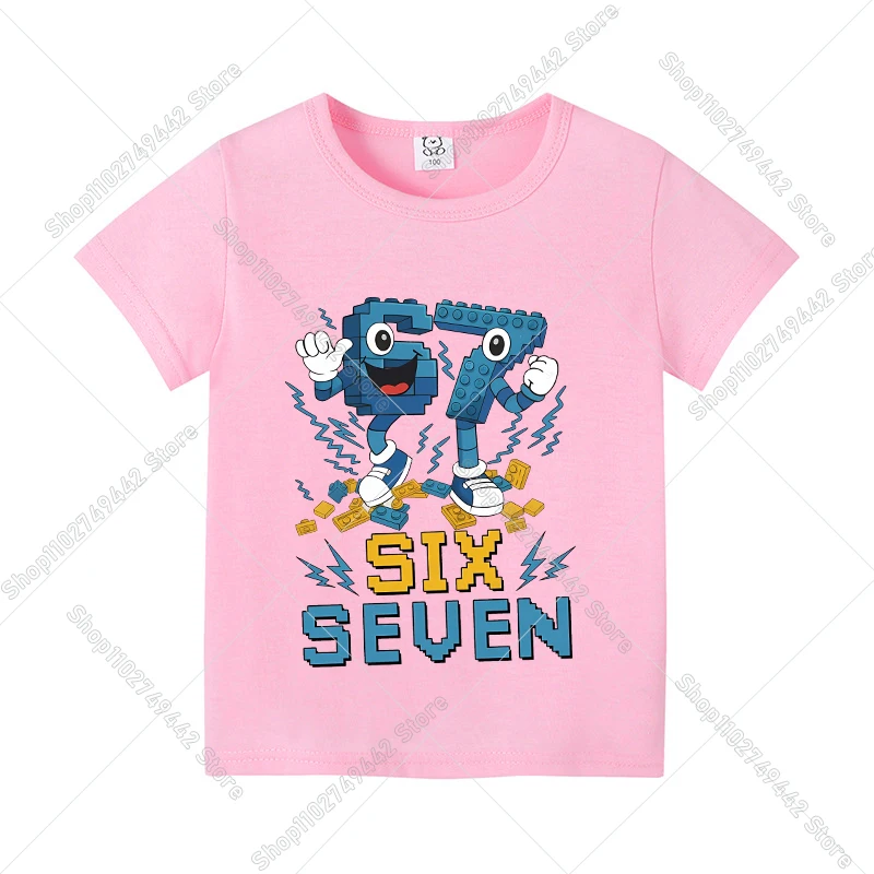 Steal A Brainrot 6 7 Kinder T-Shirts Game Six Seven Meme Baumwoll-T-Shirt Anime Jungen Mädchen Kurzarm-Oberteile Sommer Kinderkleidung – Detail 5