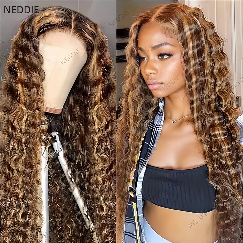 

Highlight Curly Lace Front Wig Glueless Preplucked 13x6 Hd Frontal 100% Human Hair Wigs Quality On Sale Clearance Free Shippping