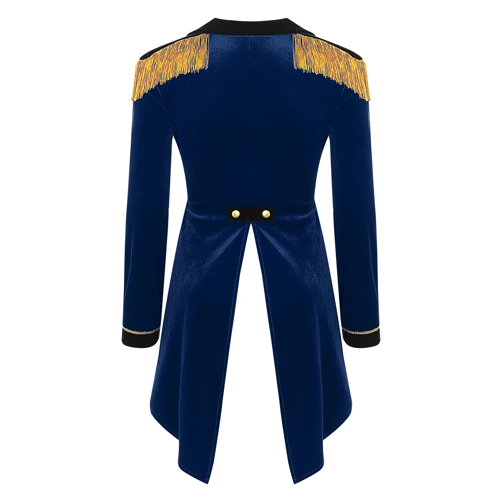 Womens Velvet Tailcoat Lapel Long Sleeve Blazer Jacket Party Wear Ringmaster Cosplay Coat Circus Show Stage Performance Costume