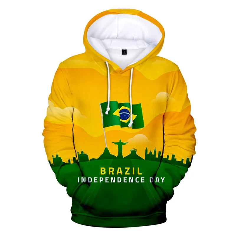 thumbnail image 1 of Sudadera con capucha del Día de la Independencia de Brasil con estampado 3D para hombres y mujeres, sudadera informal de manga larga, camisetas de gran tamaño para hombres, 1 of 5