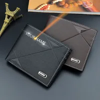 Short Men Wallets Clutch Slim Card Holder Zipper Coin Pocket Mens Print Wallet New Fashion Brand Photo Holder Small Male Purses 1