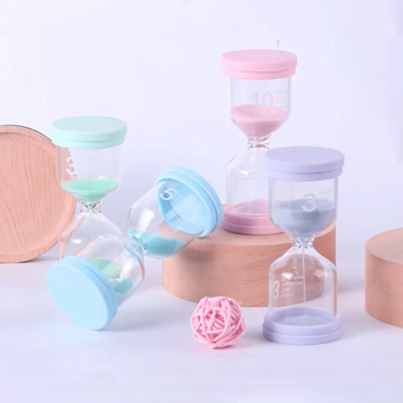 Macaron Hourglass Timer 1/3/5/10/15/30 Minutes Sandglass Home Ornament Children Homework Sand Clock sand timer liquid hourglass timer colored hourglass