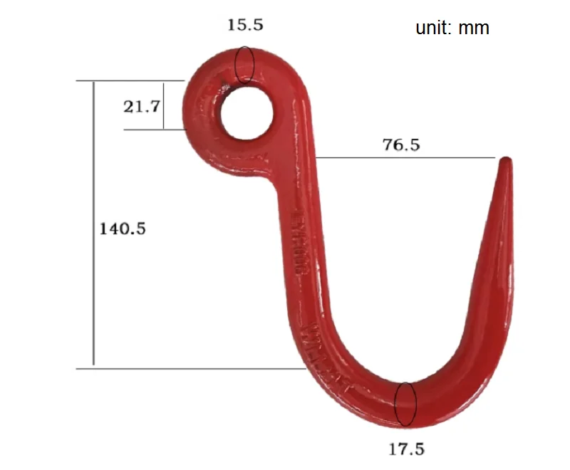1-3.2Ton steel pipe lifting hook slim hook rebar sharp pointed