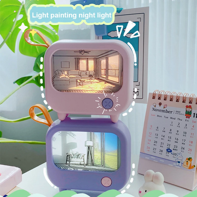 รูปสินค้า โคมไฟตั้งโต๊ะ LED รูปทีวี น่ารัก แสงอ่อนโยน สำหรับเด็กเรียน