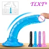 Realistic Dildo Anal Masturbator Sex Toys for Couples Crystal Jelly Dildo Suction Cup Penis Thrusting Dildo Phalos for Women Hot 1