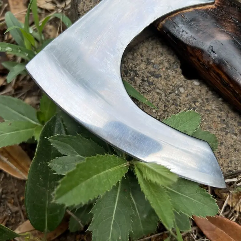 Description Picture 5 of itemQX-D7 New Viking Battle Axe Padded Camp Battle Axe Chopping Wood Tree Axe All Steel Forged Axe Head