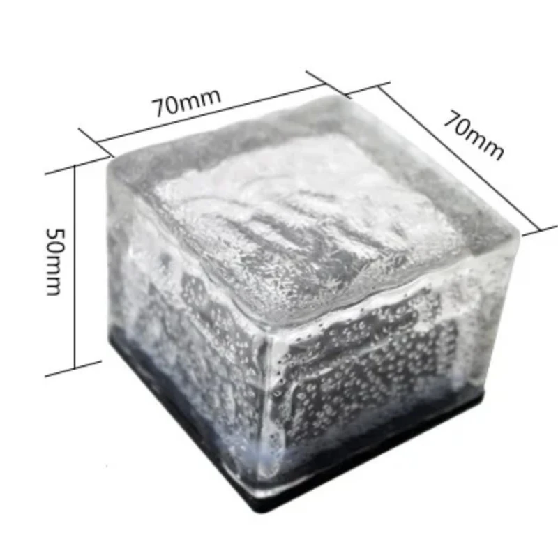 4/6 LED Outdoor Waterproof Garden Pathway Floor Glass Solar Ice Cube Brick Paver Rock Landscape Led Lamp Lights for Festival 5