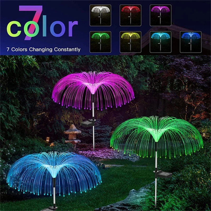 brightest outdoor solar lights 7 Color Solar Led Jellyfish Lamp Waterproof Christmas Lights Outdoor For Garden Patio Decoration Flash Pathway Flowers Light solar stake lights