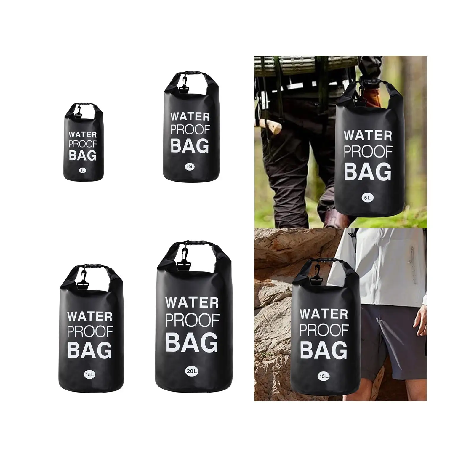 Waterproof Dry Bag Keeps Gear Dry Men Women Convenient Roll Top Sack Storage Bag for Fishing Camping Floating Swimming Rafting