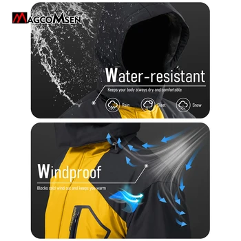 MAGCOMSEN Men's Hooded Fleece Ski Jacket Waterproof Thermal Thick Warm Parka Coats Winter Snow Jacket 5