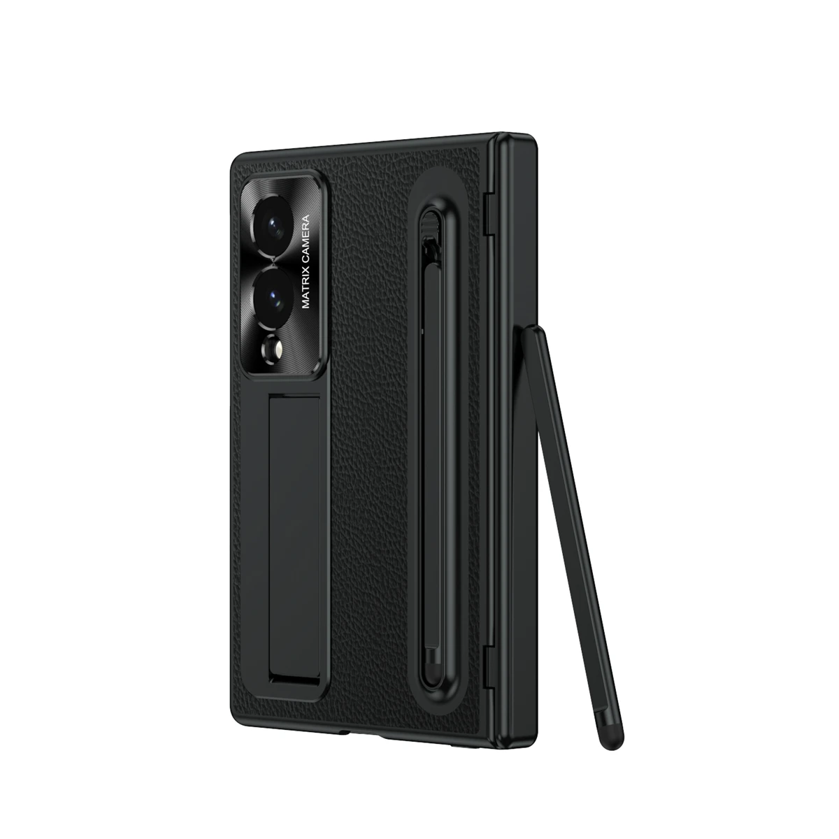 Premium Foldable Phone Case with Hidden Stand and Pen Slot - Includes HD Screen Protector