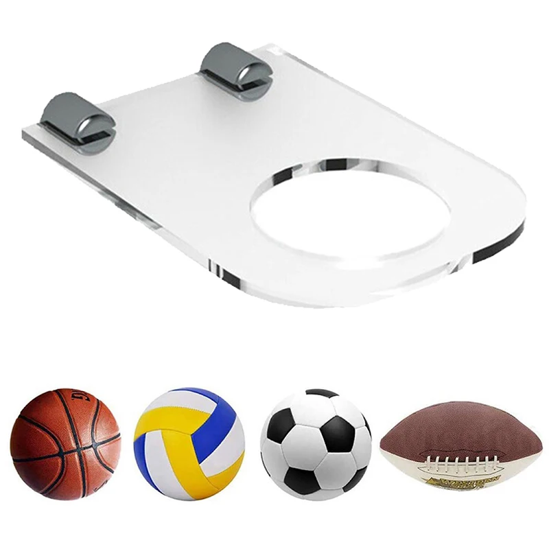 Acrylic FootBall Display Stand Basketball Wall Mount Ball Support Bracket Holds for Volleyball