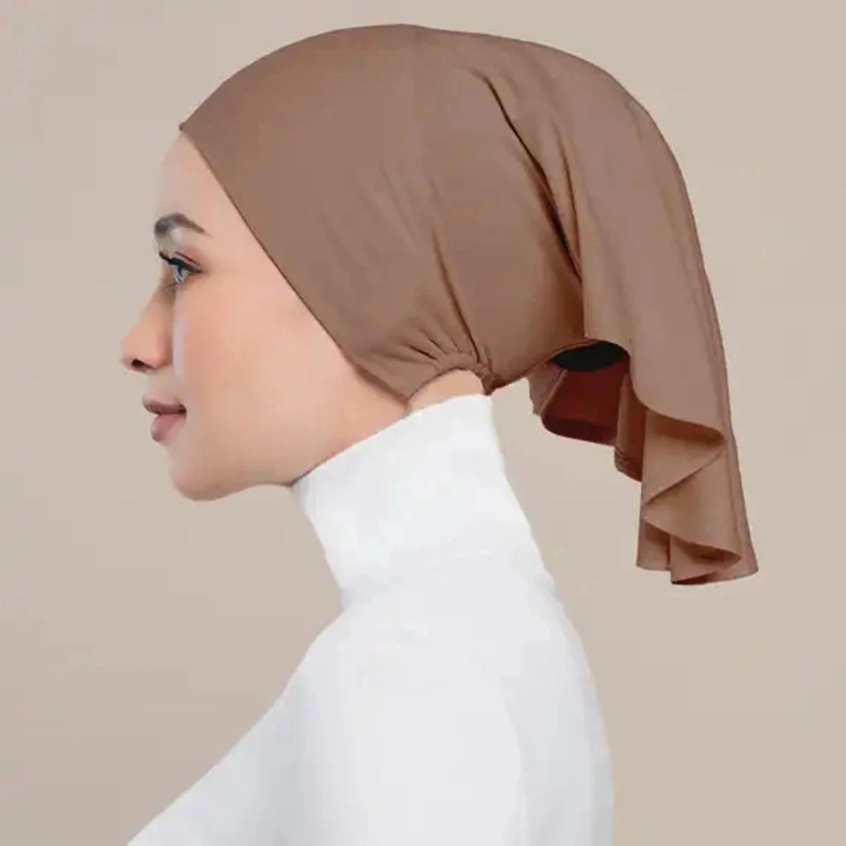 

Soft Modal Inner Hijab Caps Muslim Stretch Cotton Turban Cap Islamic Underscarf Bonnet Female Headband Tube Cap Turbante Mujer