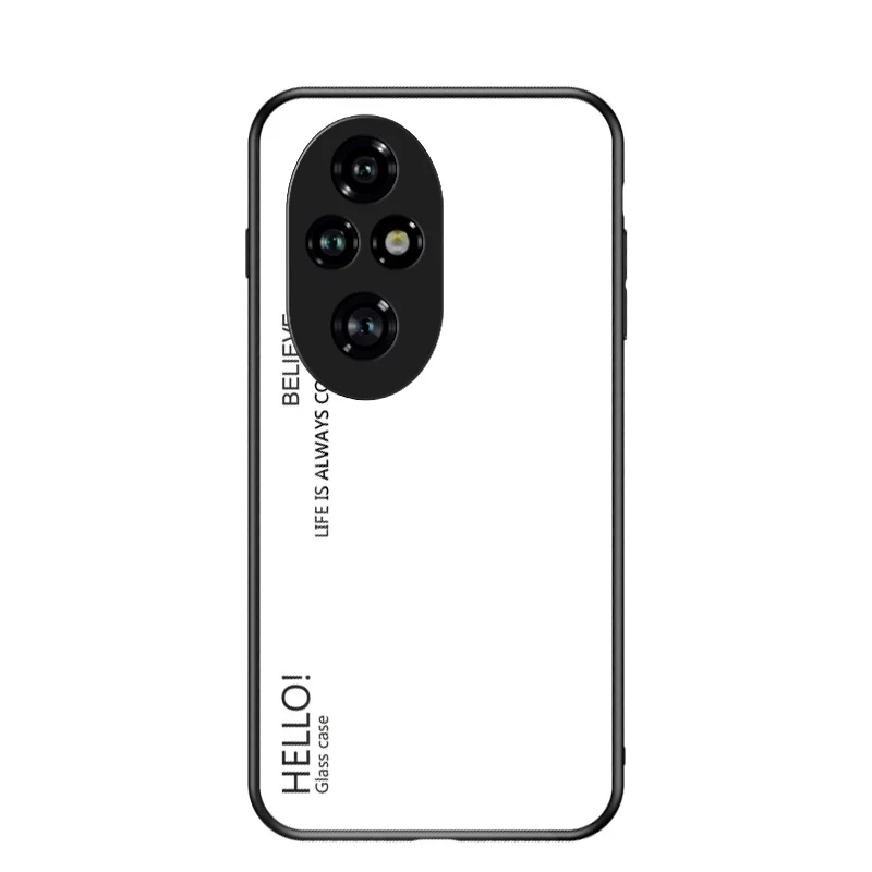 Gradient Tempered Glass Shockproof Hard Back Phone Case