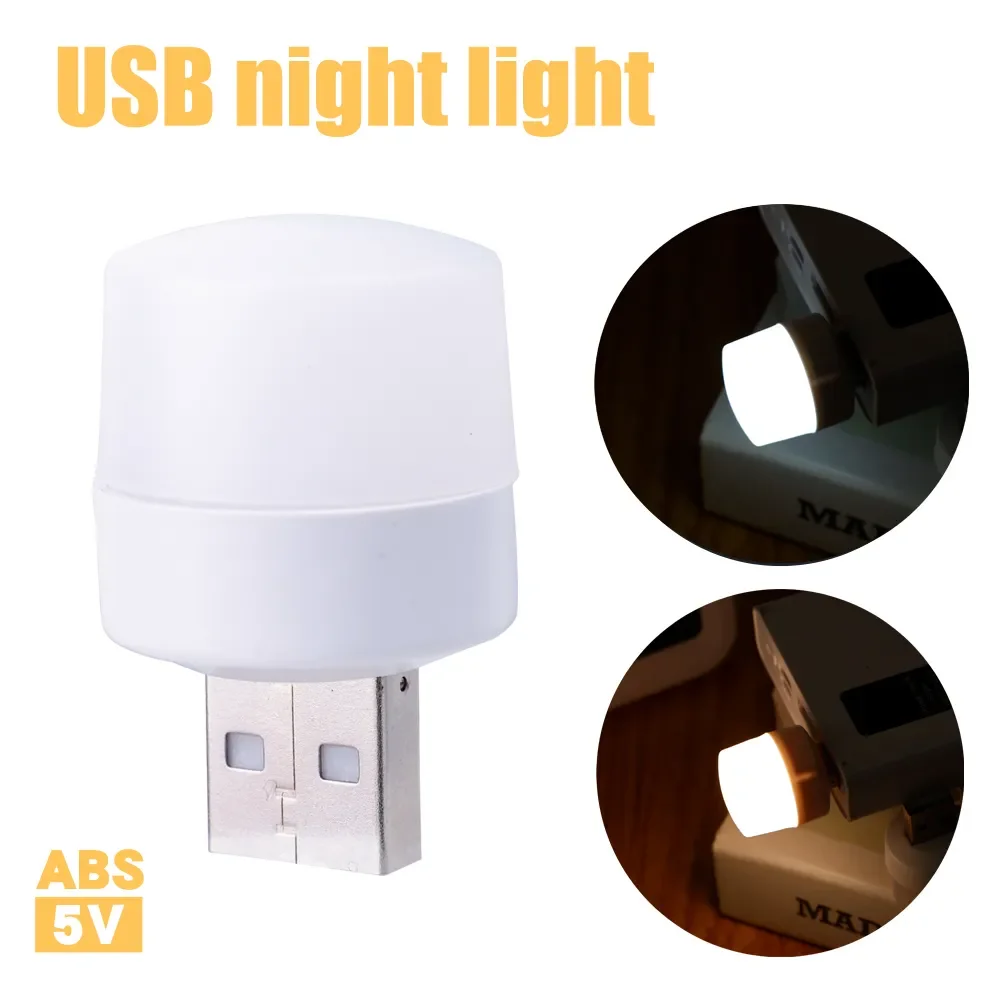 Mini USB Night Light Warm White Eye Protection Book Reading Light USB Plug Computer Mobile Power Charging LED Night Lamp 1-10Pcs
