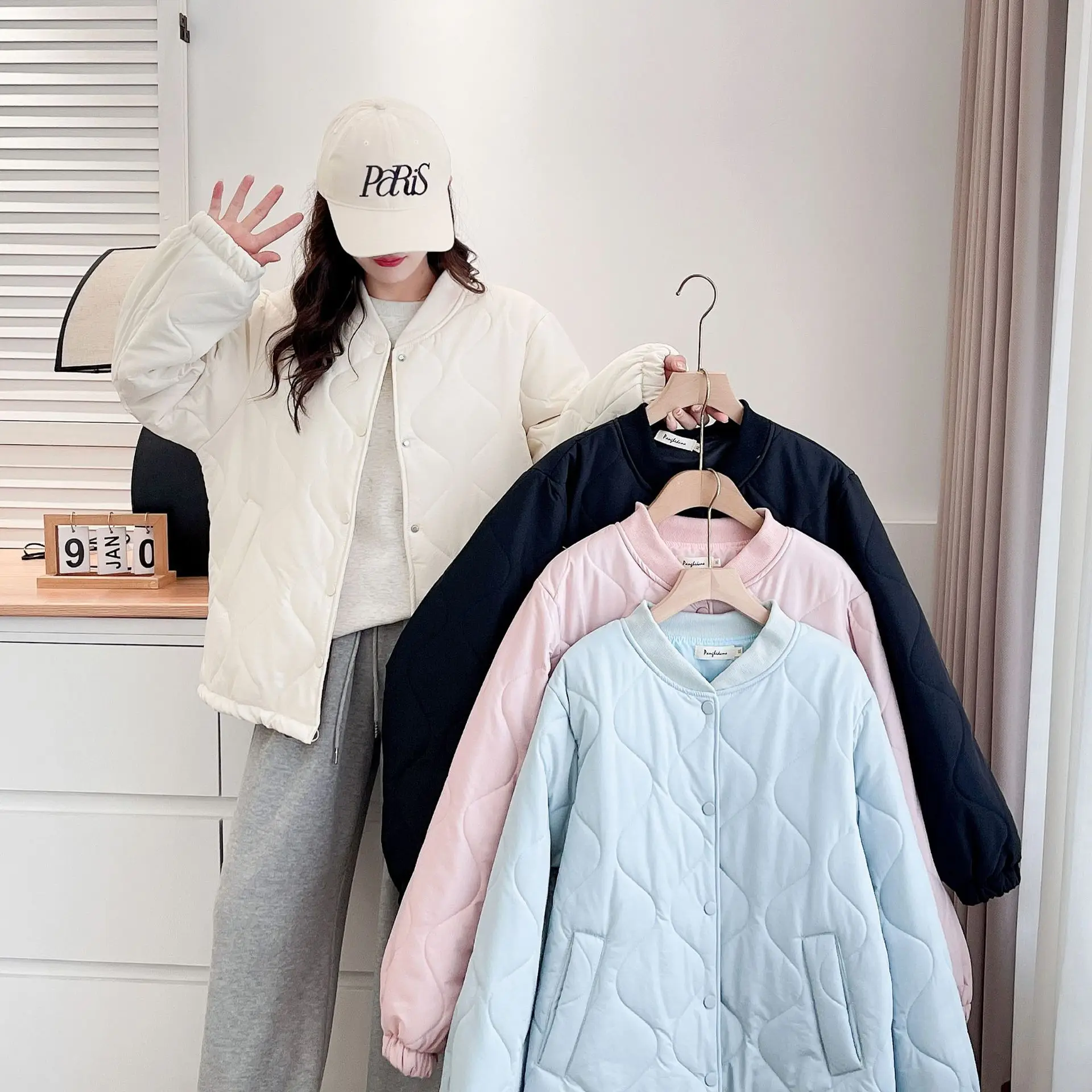 Fashion Plus Size Women Parka Autumn/Winter Loose Thick Warm Jacket Baseball Padded Coat 1022