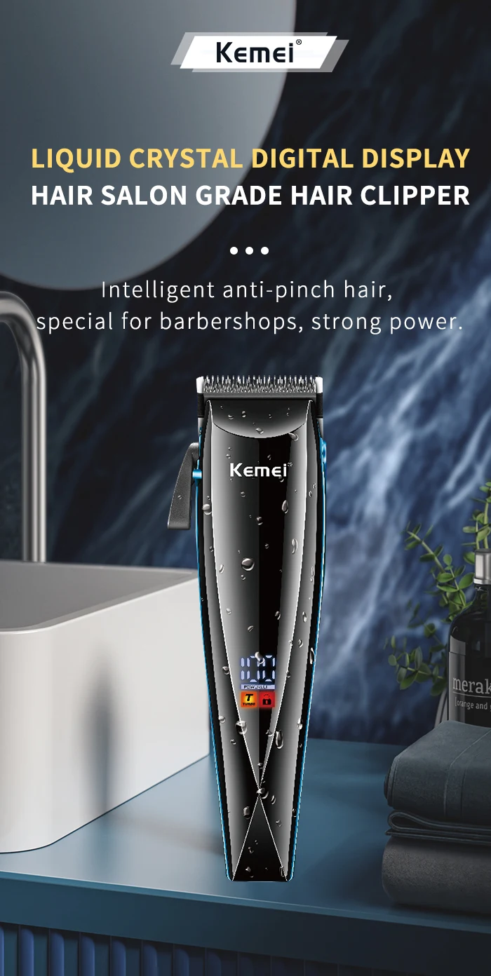 Description Picture 2 of itemKemei professional barber hair clipper cordless hair trimmer beard trimer for men electric adjustable haircut machine set