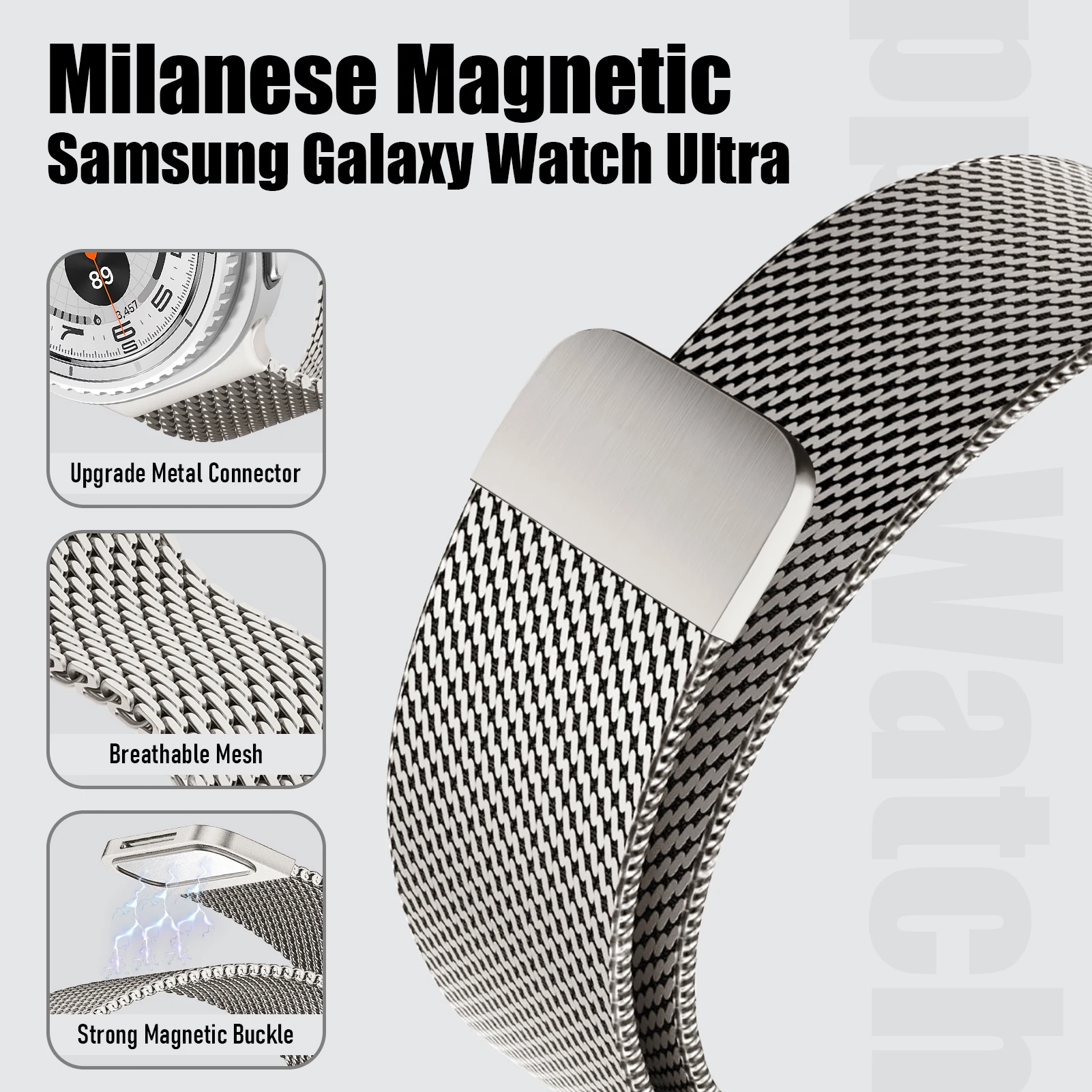 Milanese Loop Stainless Steel Watch Strap - Elegant Metal Bracelet