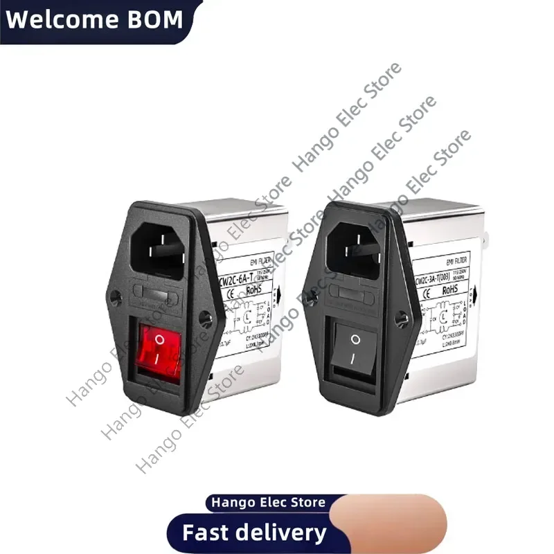 Enhanced IEC Power Filter with Light Switch and Safety - 220V EMI Interference Control