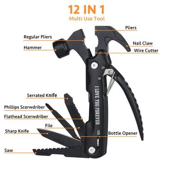 12 in 1 Multi-Purpose Tool, Unique Birthday Gifts for Men, Cool Stuff Gifts, Camping Cool Stuff, Father's Day, Christmas Gifts 1