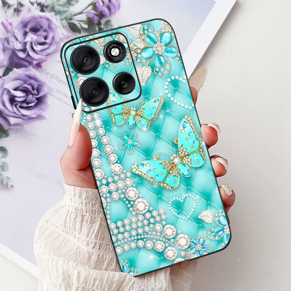 Cute Cartoon Cat & Butterfly Luxury Phone Case – Stylish Protection