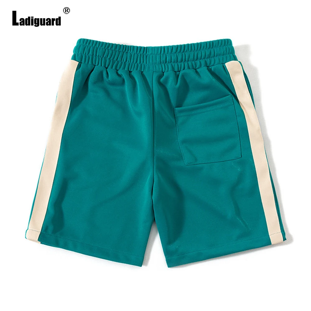 Ladiguard Plus size Men Patchwork Shorts 2022 Summer New Sexy Drawstring Shorts Male Casual Stand Pocket Beach Half Pants Homme best men's casual shorts