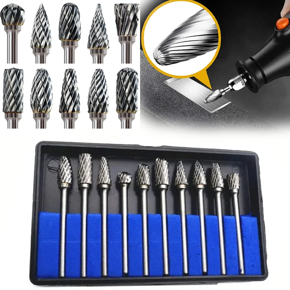 Carbide Burr Set Compatible with Dremel 1/8