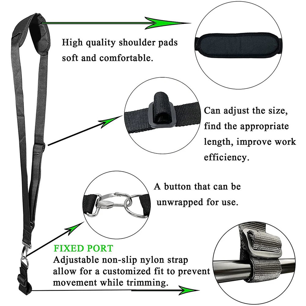 

Padded Harness Single Shoulder Strap Replacement Supplies Trimmer Strap Power Equipment Accessory Black Garden