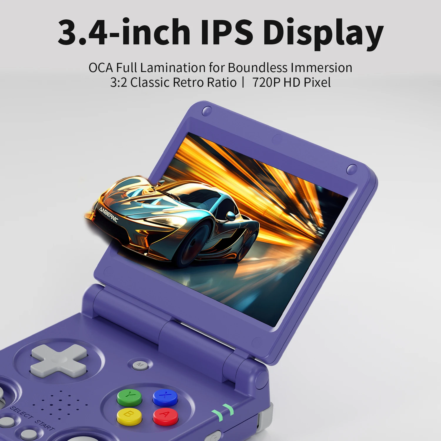 Anbernic RG34XXSP Flip Handheld Game Console 3.4'' IPS Screen TV