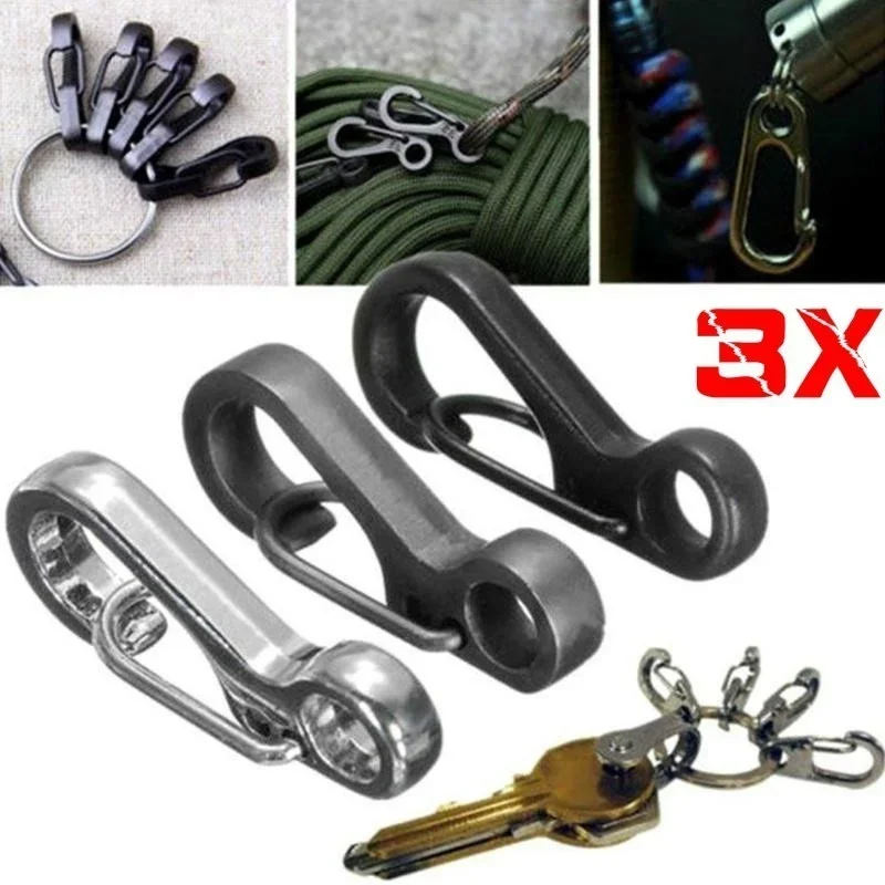 

3PCS Classic and Simple Mini Spring Hook Quick Key Chain EDC Equipment Outdoor Travel Adventure Accessories Carabiner Clip