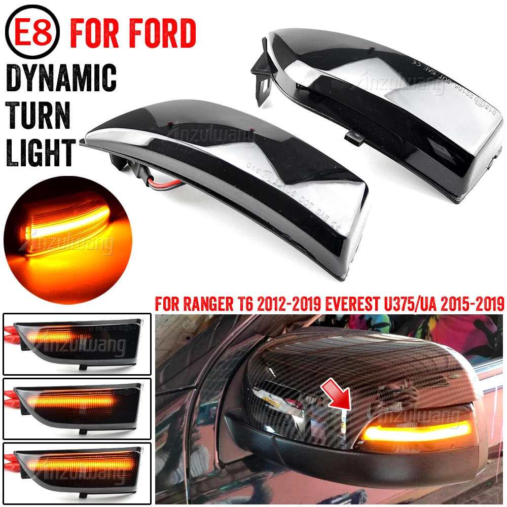 

2Piece Sequential Flasher Lamp LED Dynamic Turn Signal Light For Ford Everest Ranger T6 Raptor Wildtrak Blinker Indicator