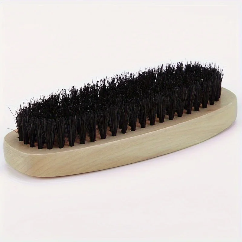 Oval Black Pig Hair Brush, Polishing Brush, Professional Leather Shoe Cleaning And Care Brush