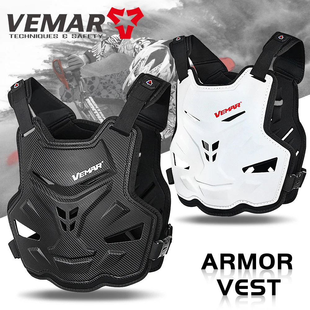 Motorcycle Body Armor Vemar Men Motorcycle Body Armor Vest Moto Jacket Motocross Vest Off-Road Protective Gear Back Chest Protector Adjustable Buckle