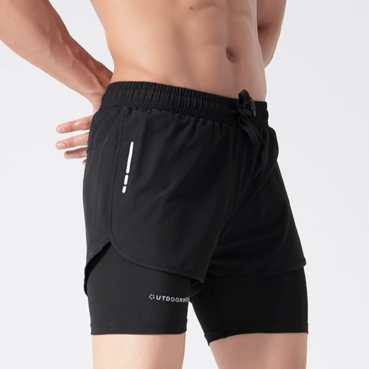Compression 2 in 1 Quick Dry Sport Shorts Men Basketball Soccer Racing Marathon Running Fitness Gym Trunks