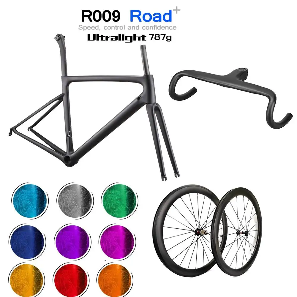 T1100UltraLightWeightCarbonRoadFrameAeroRimBrakeRacingFramestInternalCableRouting