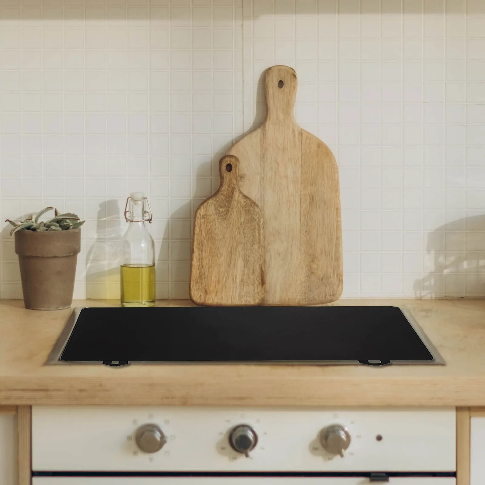 Plaque De Protection Pour Cuisinière à Induction - Verre Trempé 4 Mm - 50 X 52 Cm - Anti-Éclaboussures & Décoration