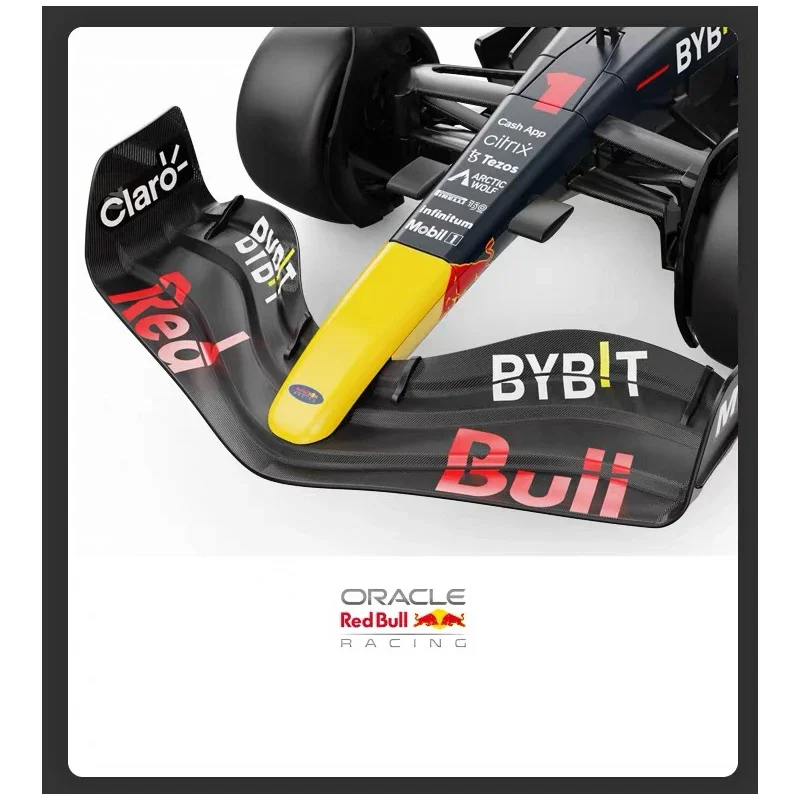 Profil de la Voiture RC 1:18 F1 Red Bull RB18, lignes aérodynamiques et pneus slicks, modèle de course jouet.