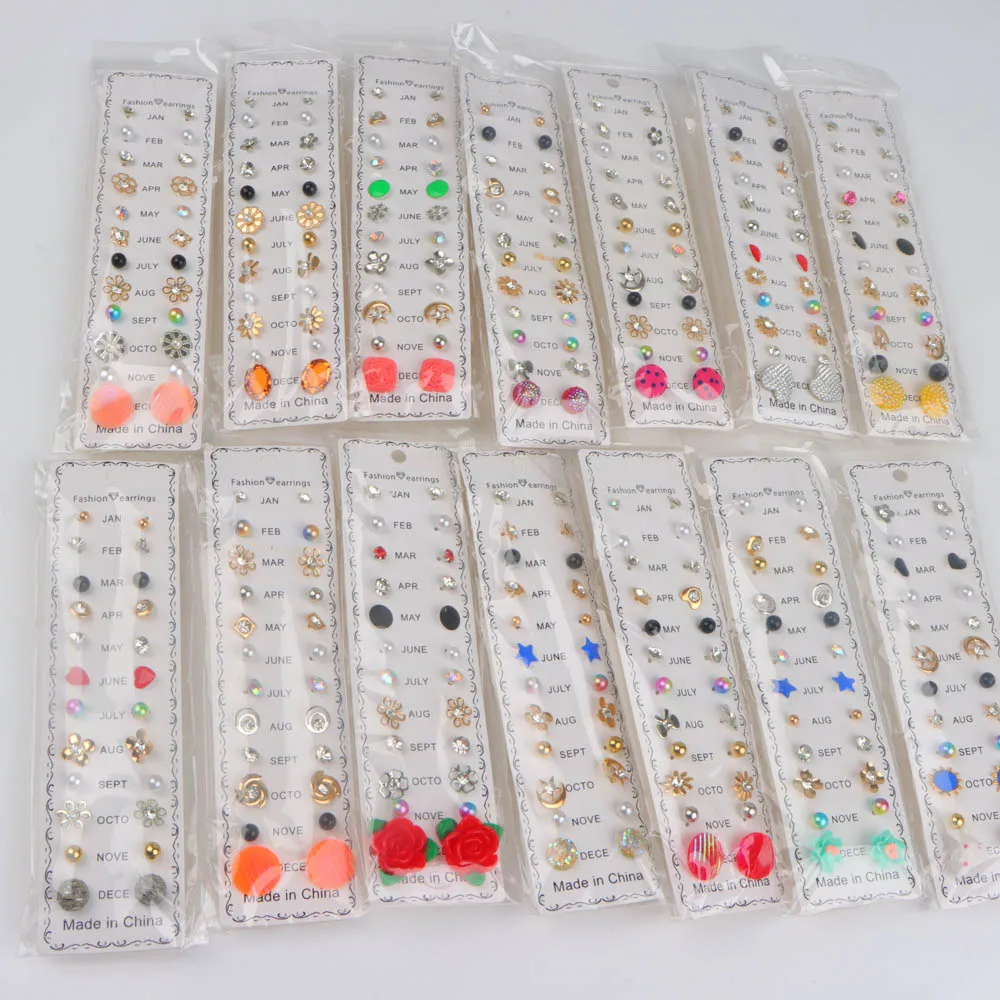 20 Sätze/los Mini Ohrstecker Set Mixed Stil Mode Frauen Schmuck Geschenk Für Freunde Party Geschenke Großhandel – Detail 15
