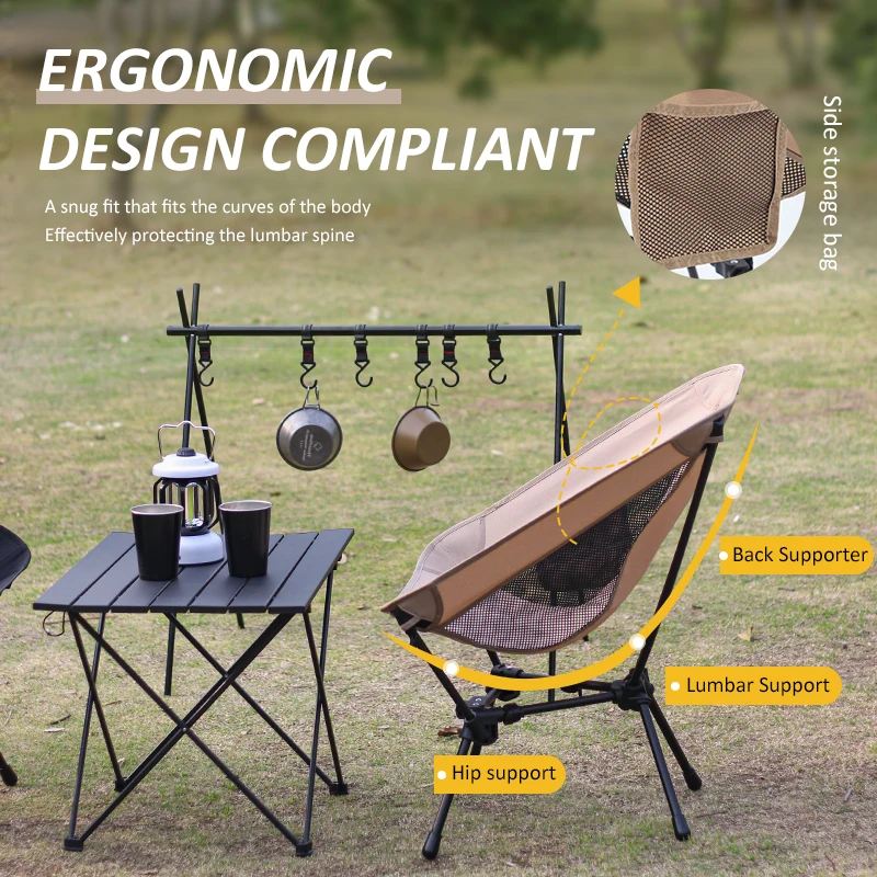 Portable Camping Chair Backpacking Chair Ultralight Folding-Compact, Lightweight Foldable Chairs for Hiking, Beach