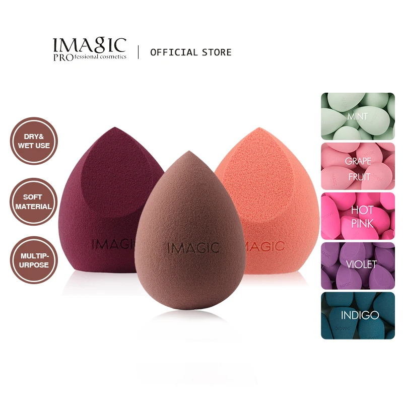 Imagic Beauty Sponge 3Pcs Face Wash Puff Gourd Water Drop Puff Wet And Dry Makeup Sponge Tool