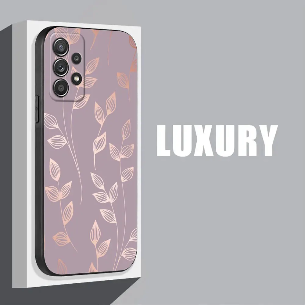 Elegant Gold Pink Rose Leaf Glitter Hearts Soft Cover Case