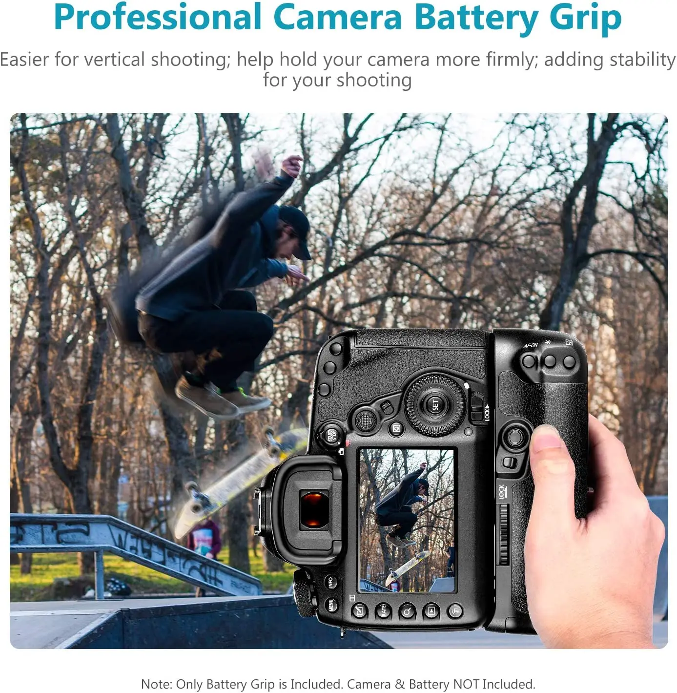 Neewer Battery Grip Compatible with Canon 5D Mark IV Camera, Replacement BG-E20 Battery Grip, Work with LP-E6 LP-E6N Batteries
