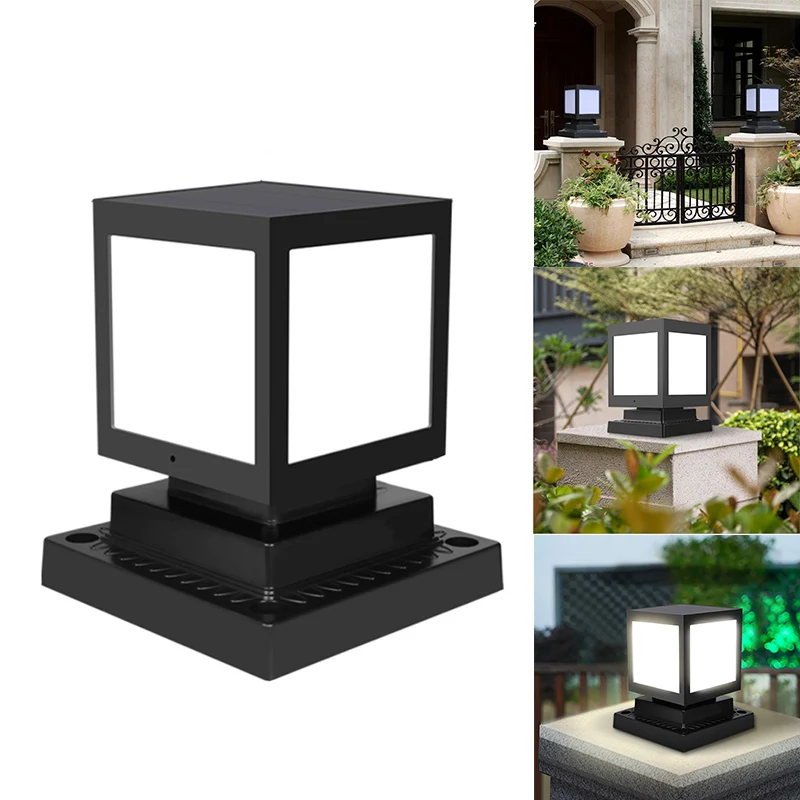 

Solar Post Lamp Outdoor Waterproof Column Head Light For Garden Wall Lamp,Post Deck Cap Fence Landscape Lamp